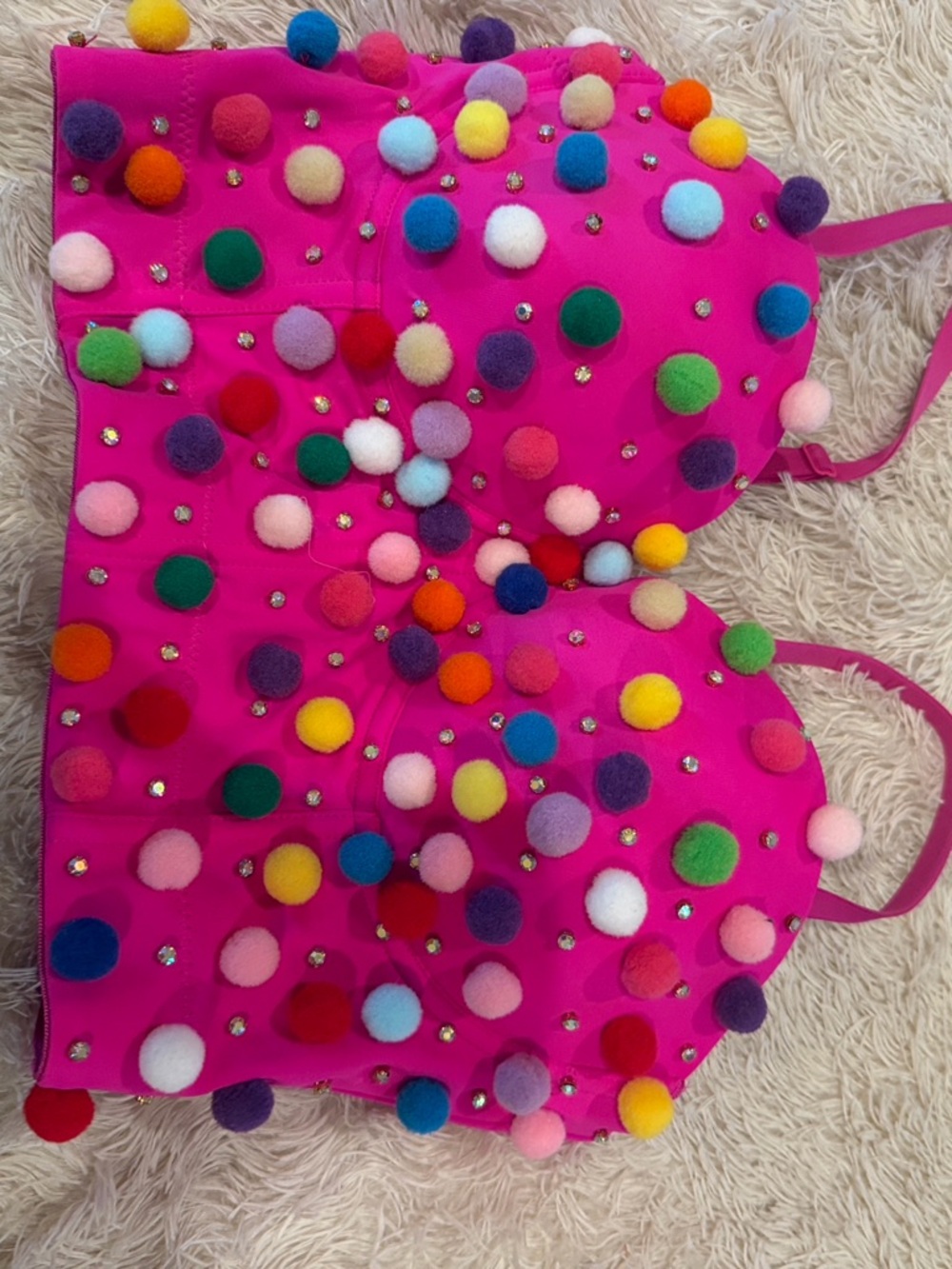 SHEIN Neon Pink Strapless Bandeau Top